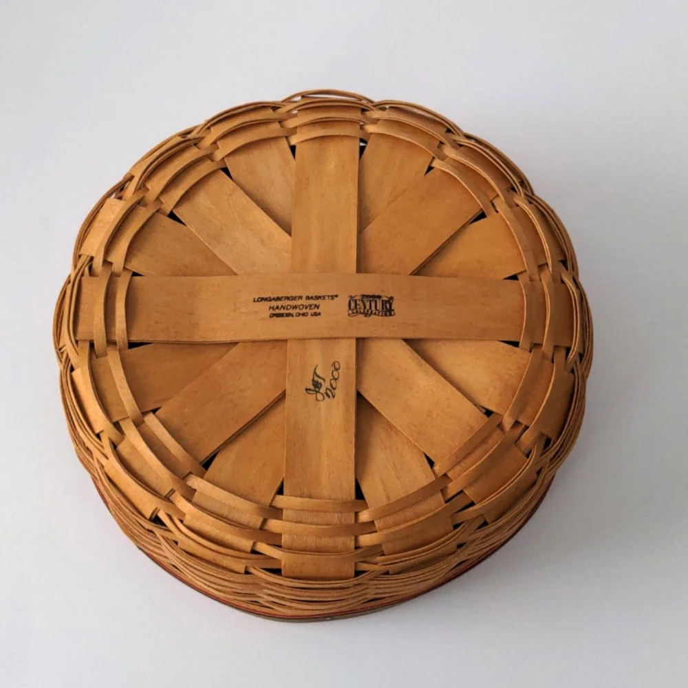 Longaberger Round Basket Century Celebration 2000 Without Handle USA Y2K